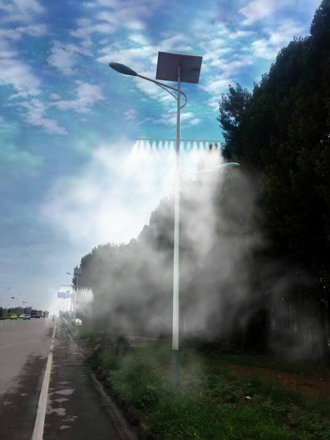 路燈上的噴霧是什么設(shè)備？